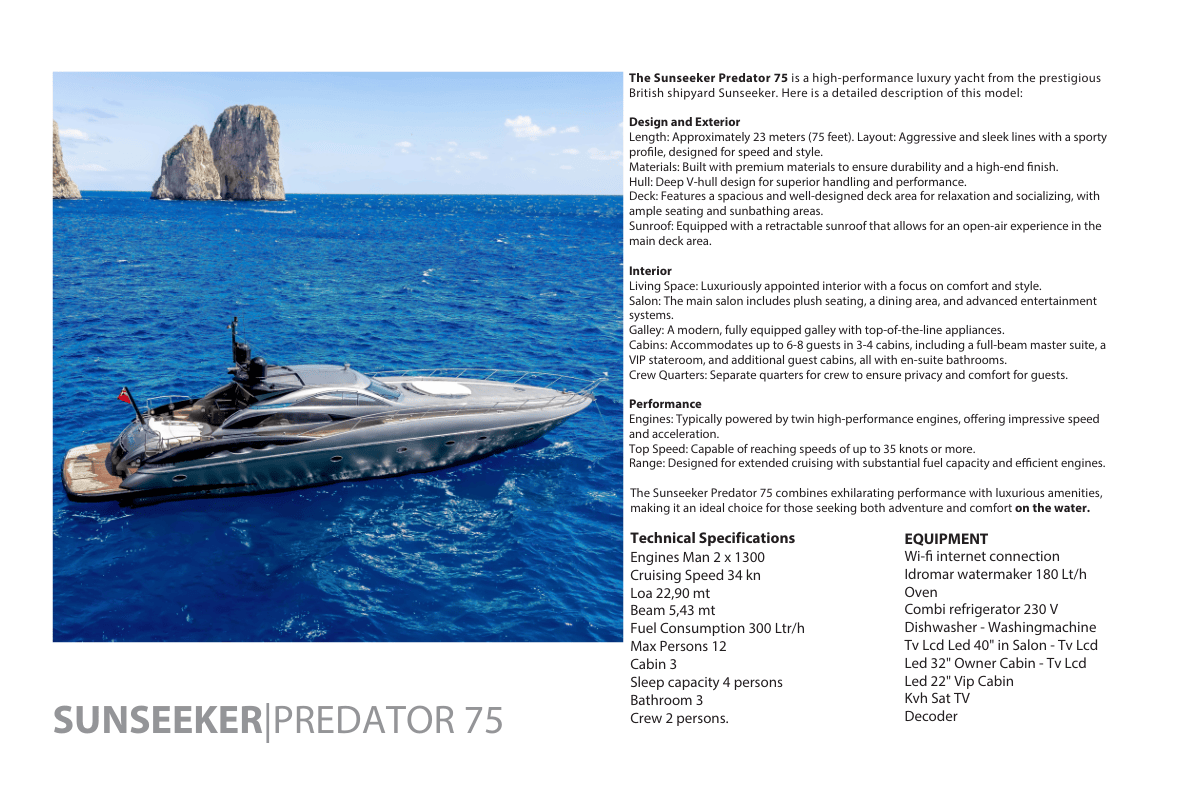 Sunseeker   Technical Specifications